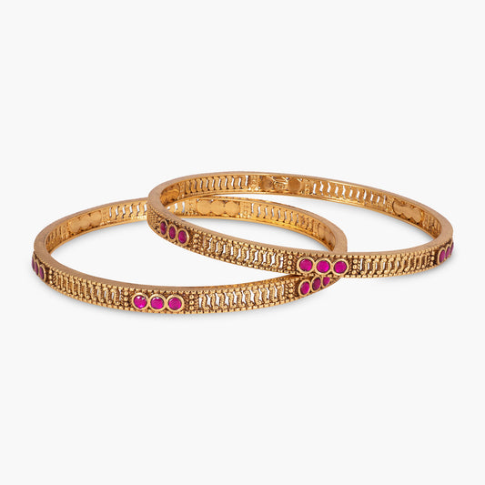 Nila Antique Silver Bangles