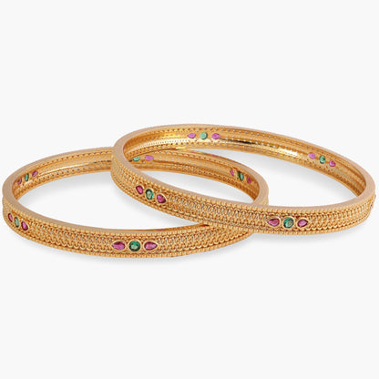 Ruchira Kempu Antique Silver Bangles