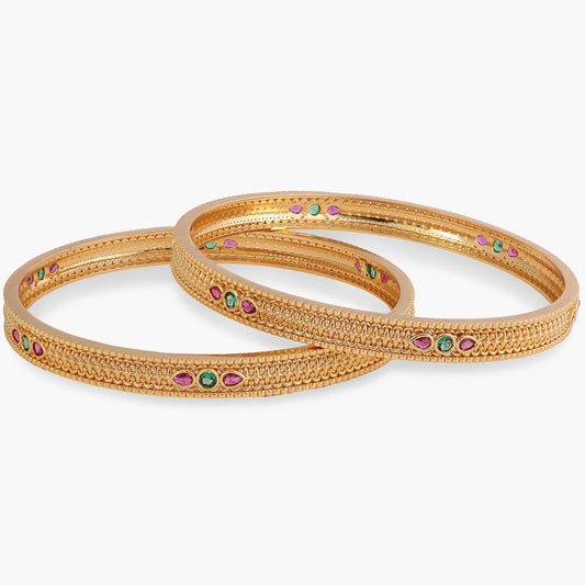 Ruchira Kempu Antique Silver Bangles