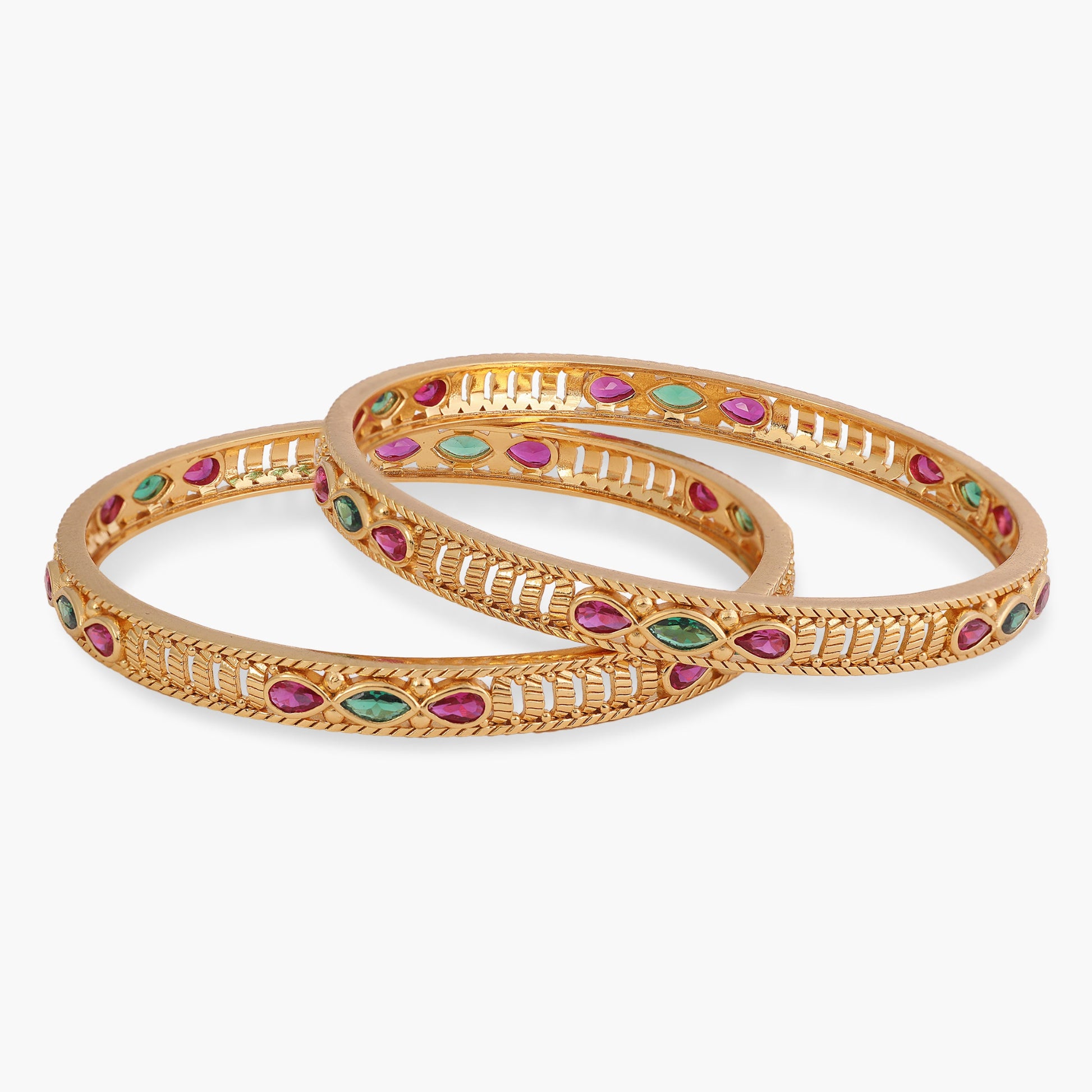 Regal Bloom Kempu Antique Bangle