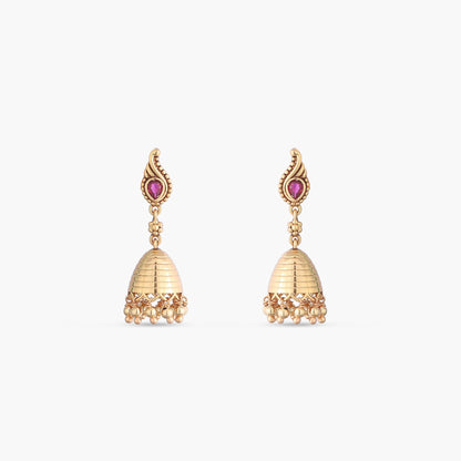 Diya Antique Silver Jhumka Earrings