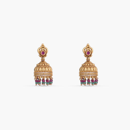 Lalitha Antique Silver Jhumka Earrings