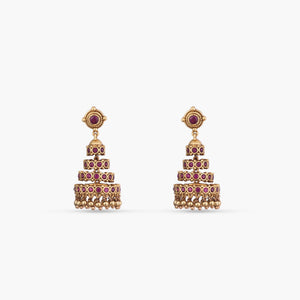 Chandrika Antique Silver Jhumka Earrings