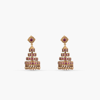 Chandrika Antique Silver Jhumka Earrings
