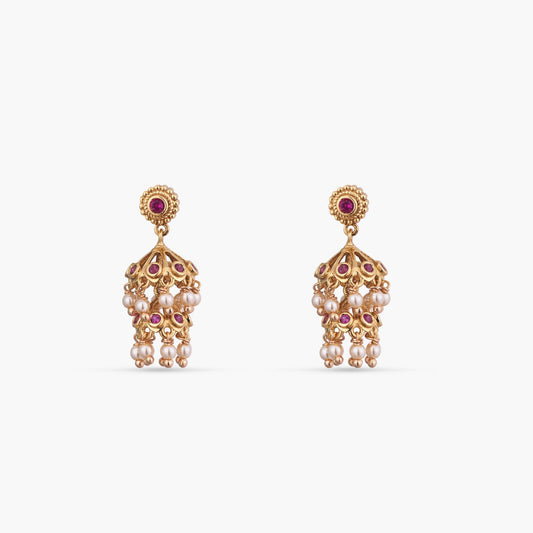Madhavi Antique Silver Jhumka Earrings