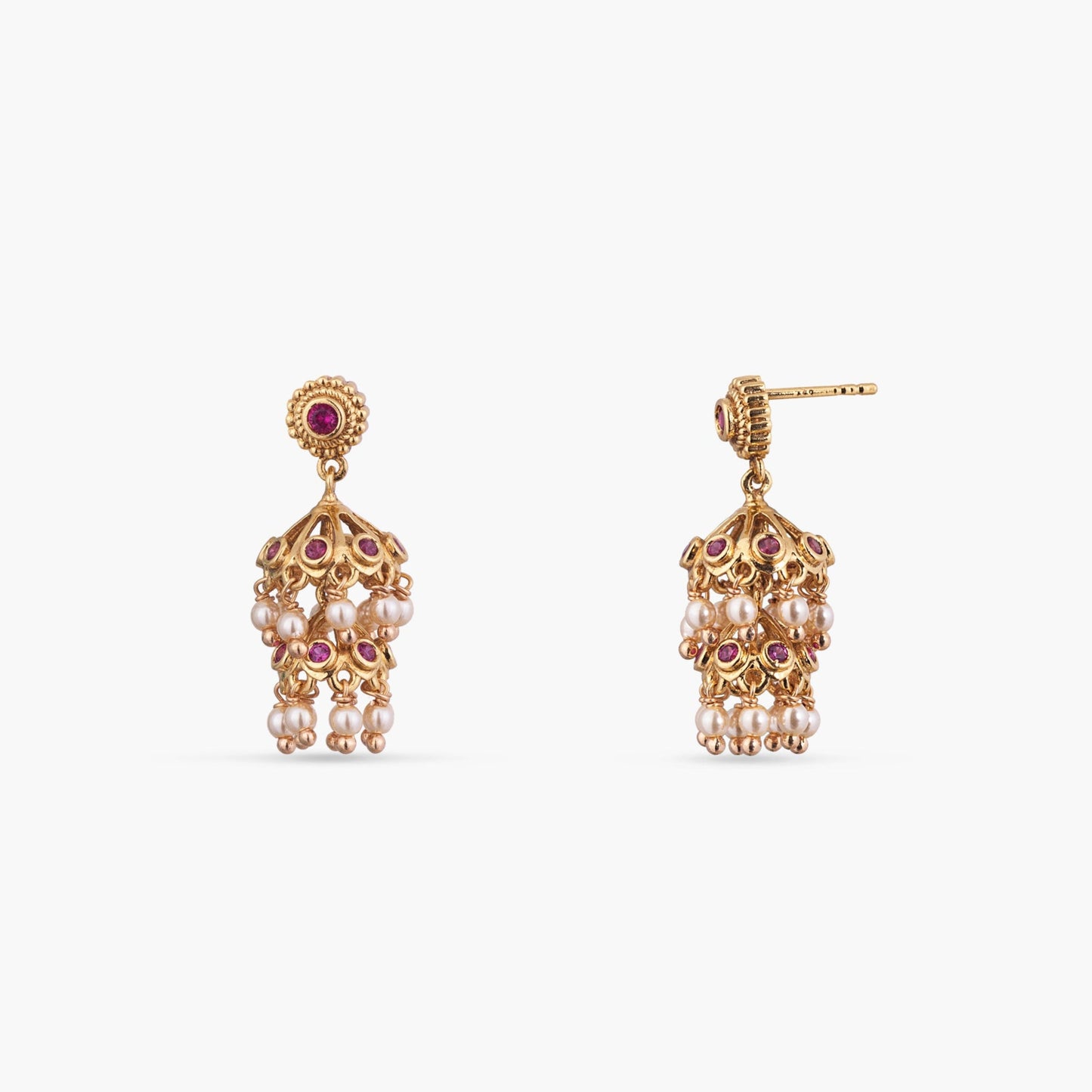 Madhavi Antique Silver Jhumka Earrings