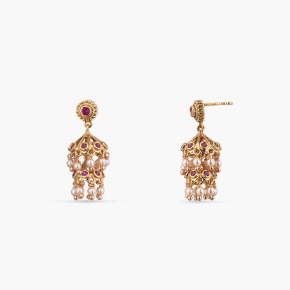 Madhavi Antique Silver Jhumka Earrings