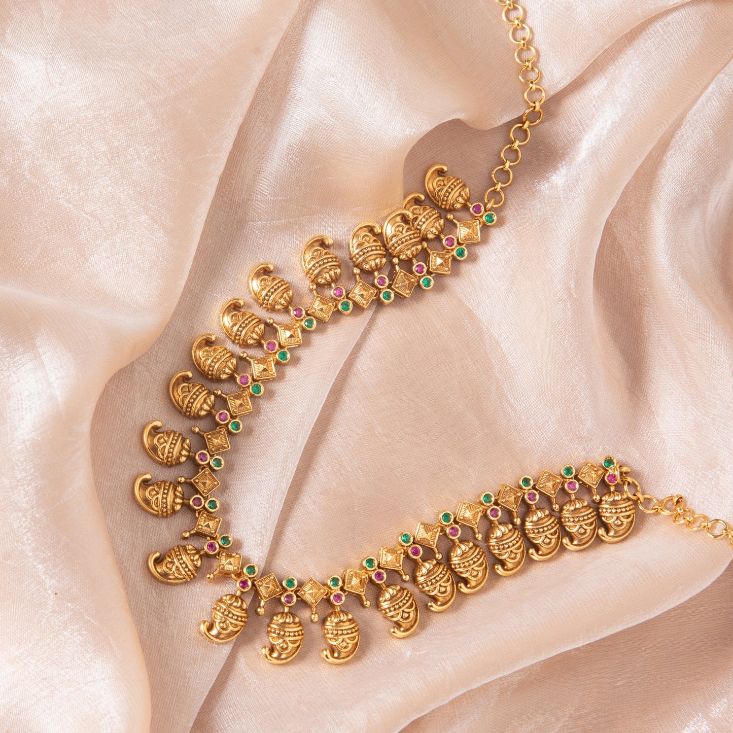 Ambi Kempu Antique Silver Necklace