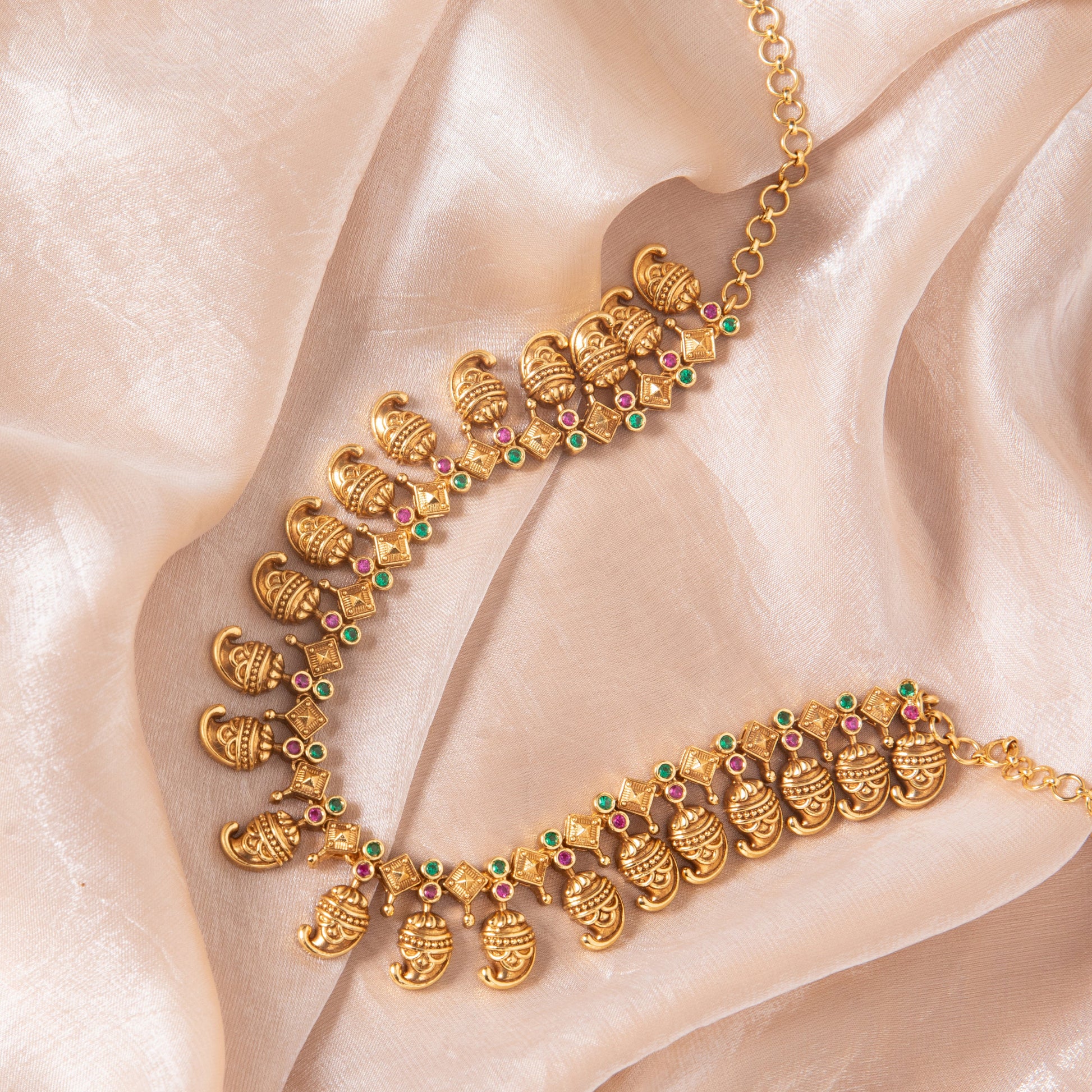 Ambi Kempu Antique Silver Necklace