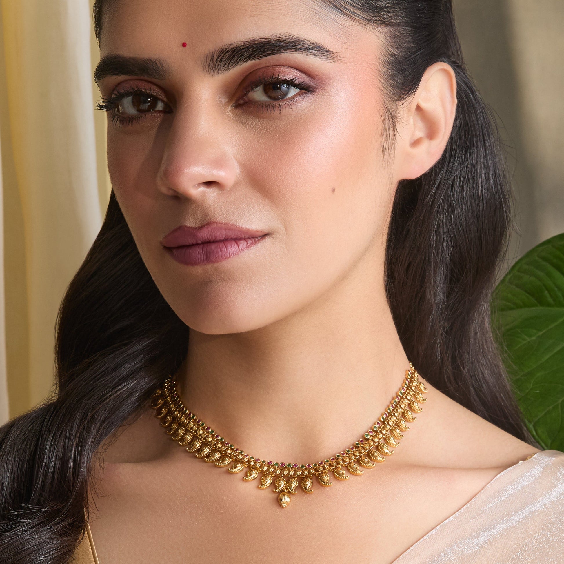 Manohara Kempu Antique Silver Necklace