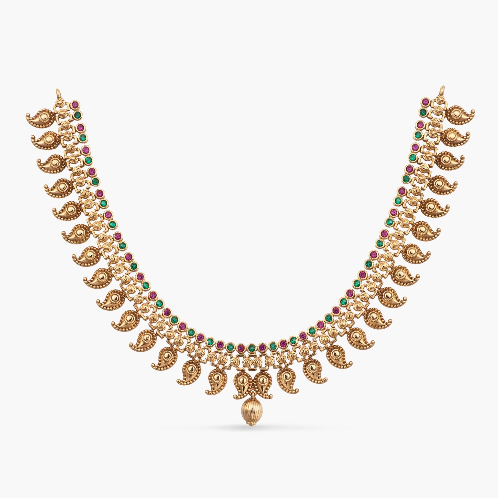 Manohara Kempu Antique Silver Necklace