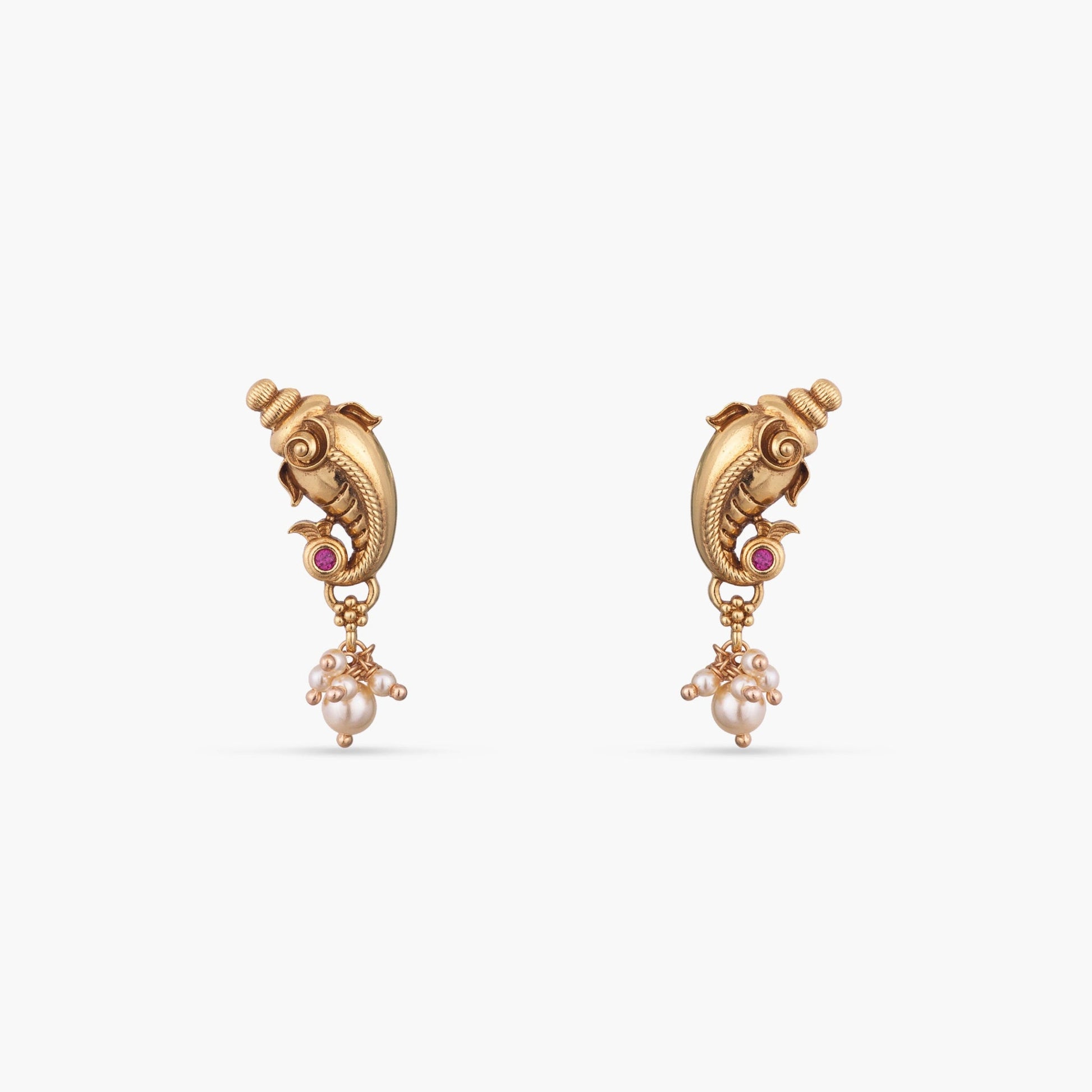 Vinayaka Antique Silver Stud Earrings
