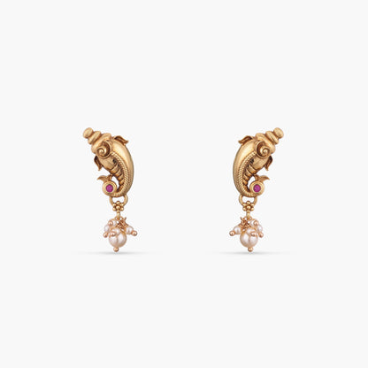 Vinayaka Antique Silver Stud Earrings