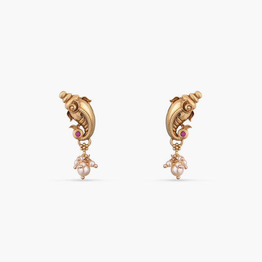 Vinayaka Antique Silver Stud Earrings