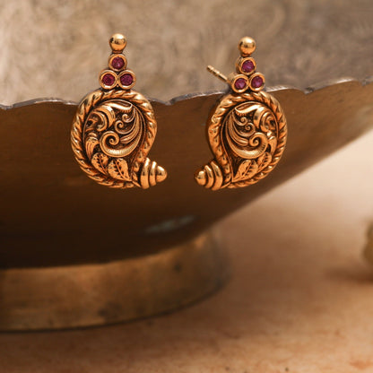 Charvi Mango Antique Silver Stud Earrings