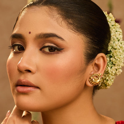 Snigdha Matsya Antique Silver Stud Earrings