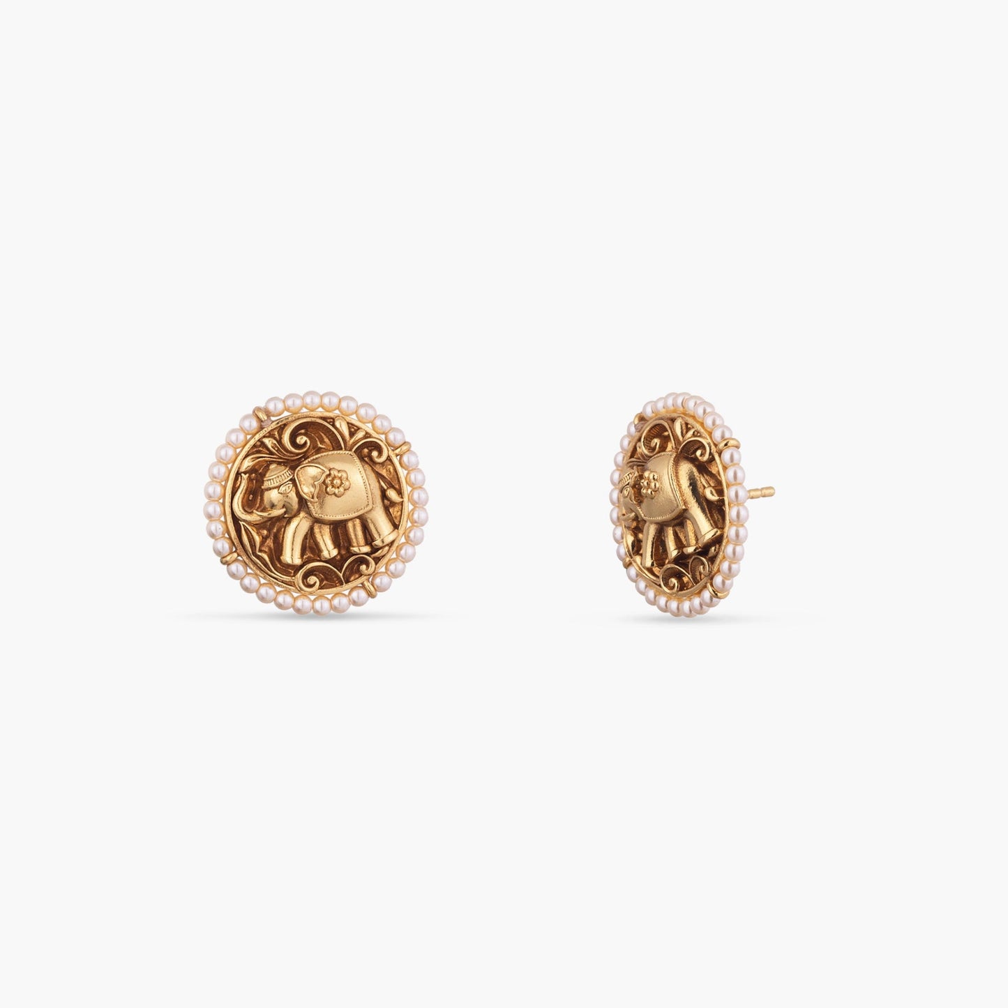 Gaja Antique Silver Stud Earrings
