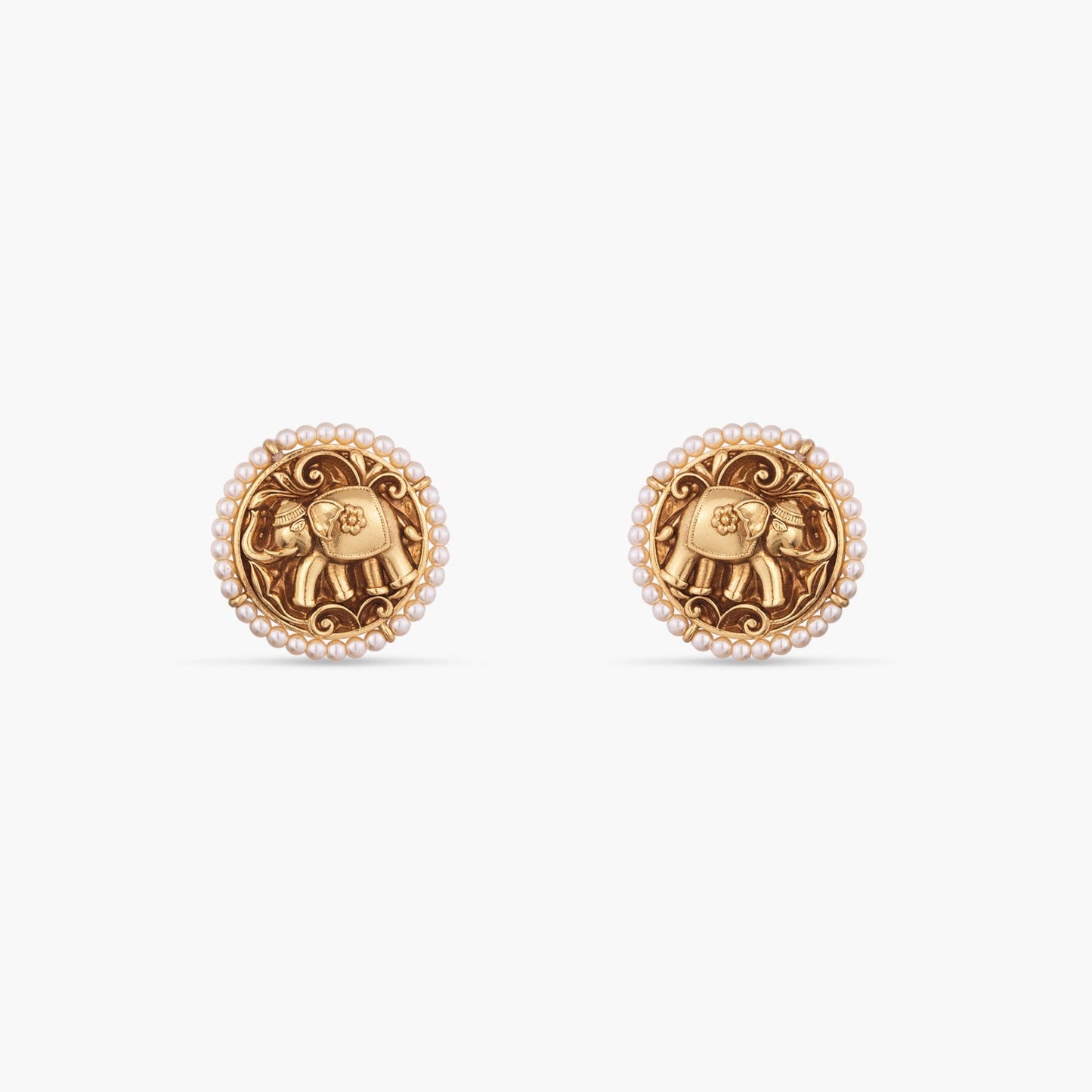 Gaja Antique Silver Stud Earrings