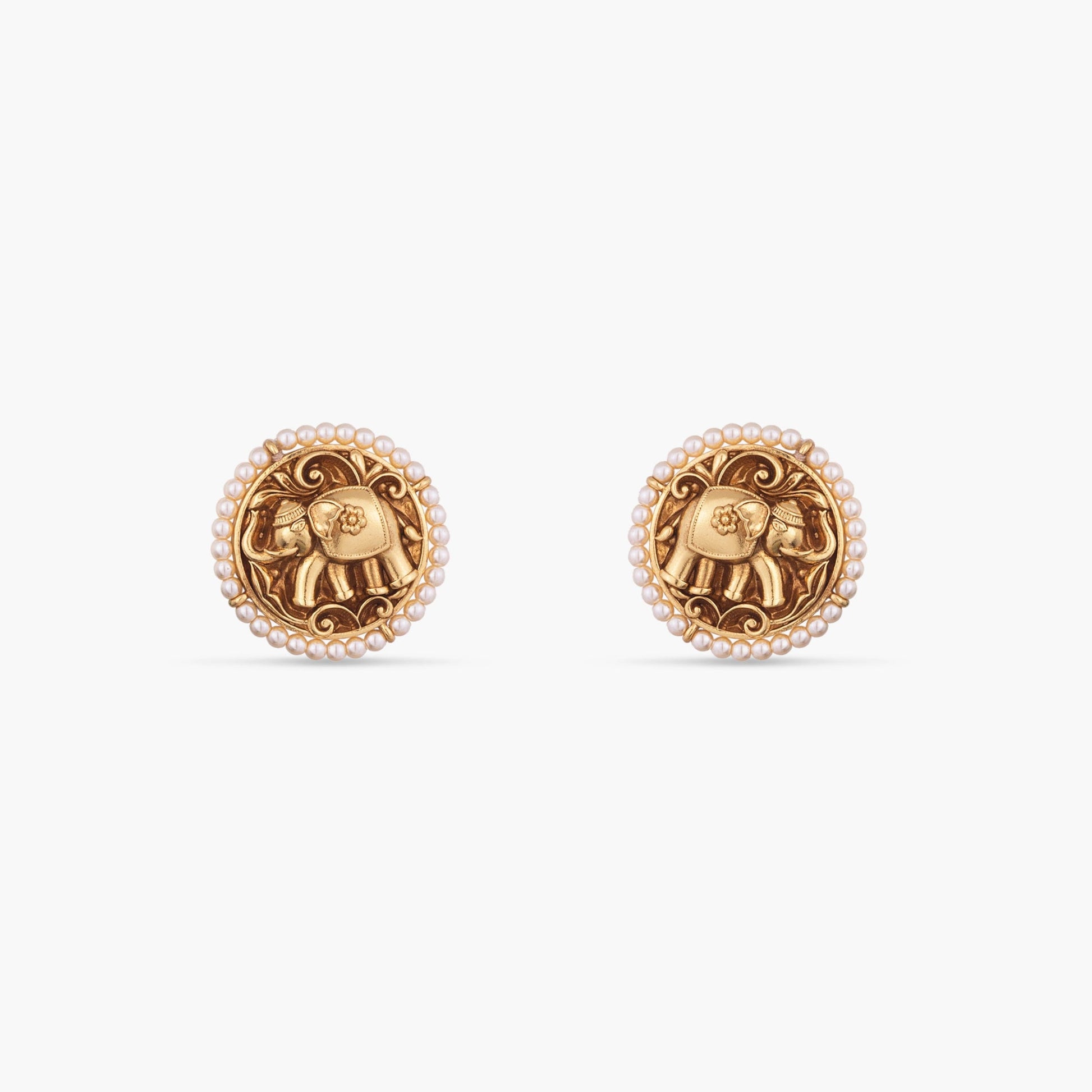 Gaja Antique Silver Stud Earrings