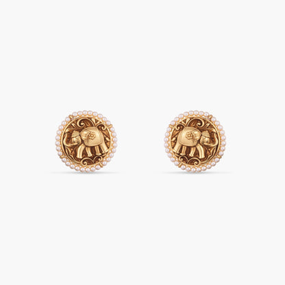 Gaja Antique Silver Stud Earrings