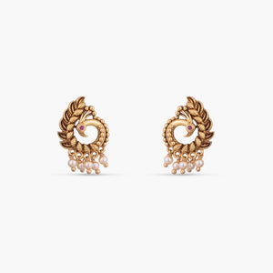 Mayil Antique Silver Stud Earrings