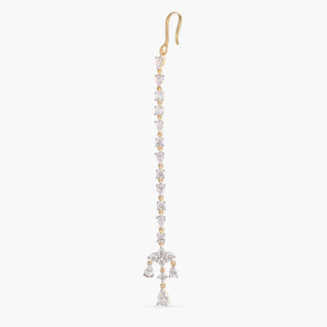 Ishya CZ Drop Silver Maang Tikka