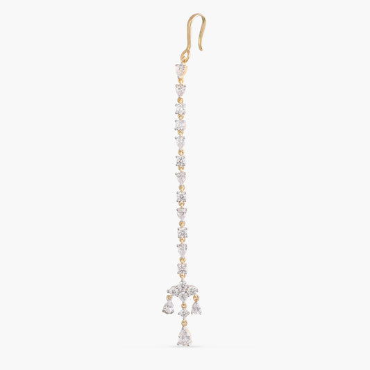 Ishya CZ Drop Silver Maang Tikka