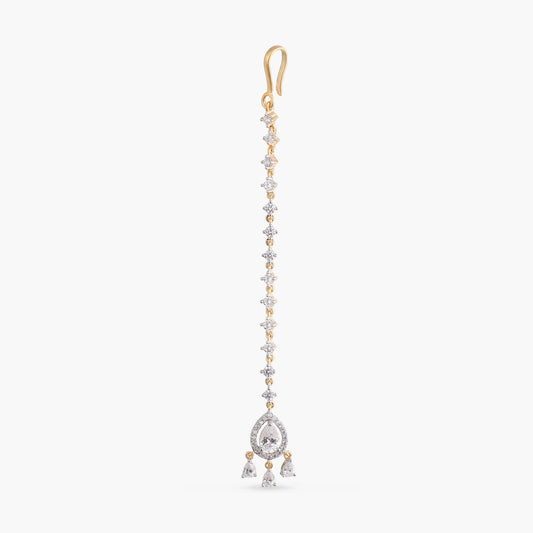 Svara CZ Drop Silver Maang Tikka