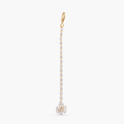 Nivara Floral CZ Silver Maang Tikka