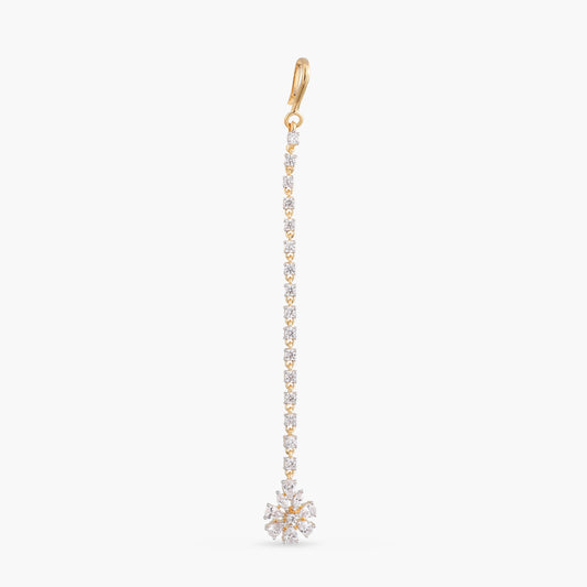 Nivara Floral CZ Silver Maang Tikka