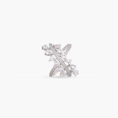 Myra CZ Cocktail Silver Ring