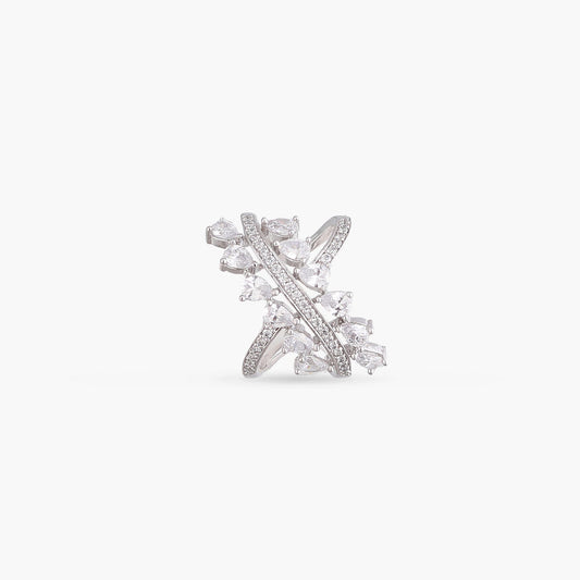 Myra CZ Cocktail Silver Ring