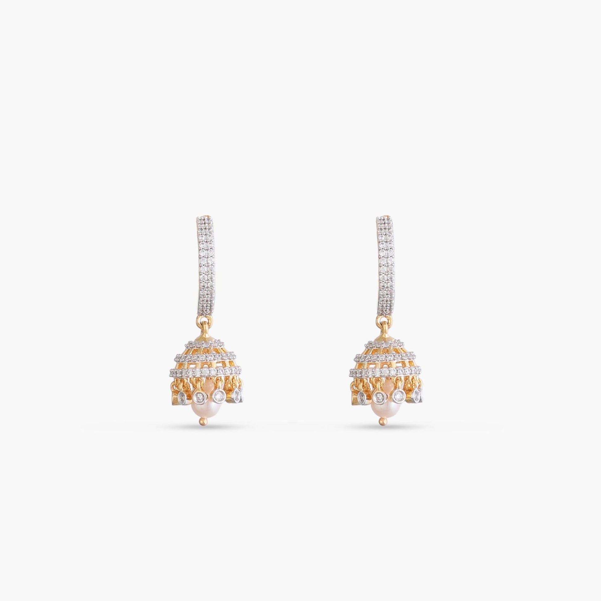 Antara CZ Silver Jhumkas
