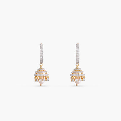 Antara CZ Silver Jhumkas