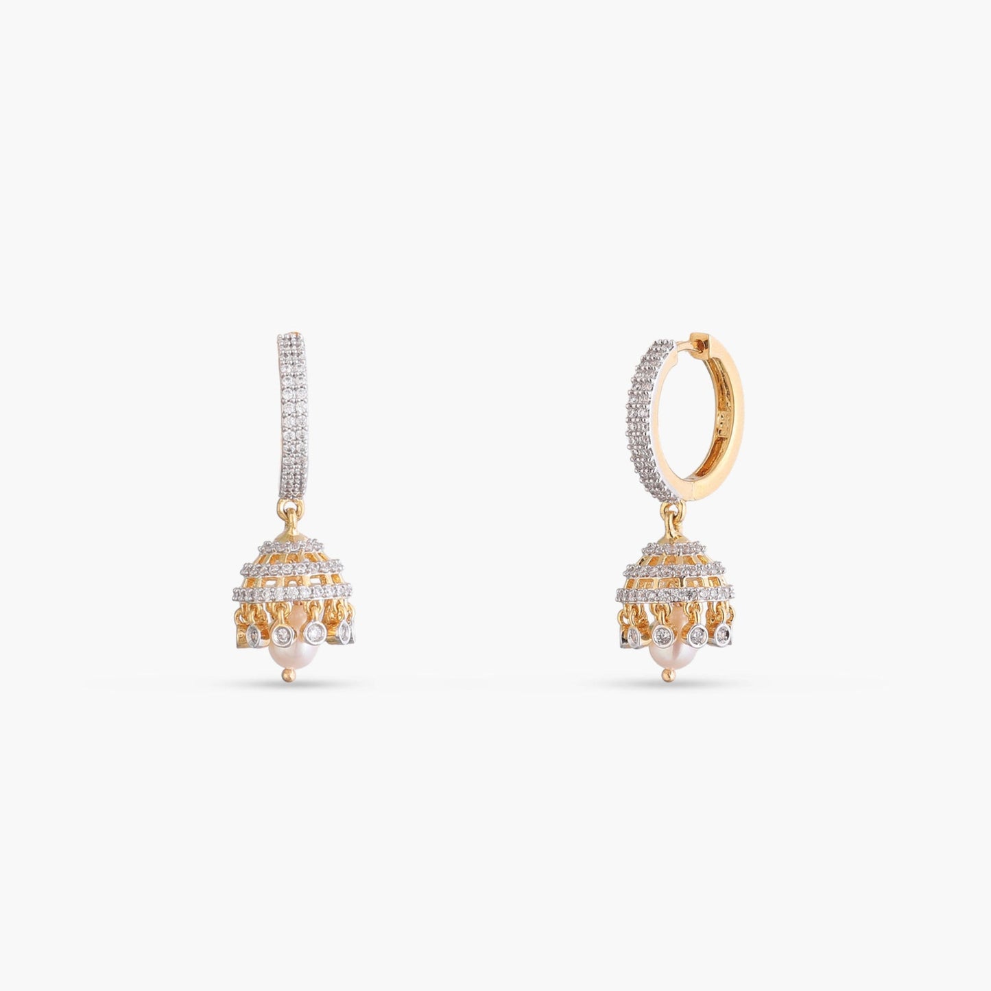 Antara CZ Silver Jhumkas