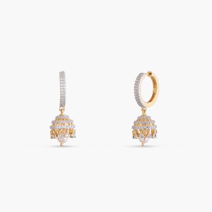 Antara CZ Silver Jhumkas
