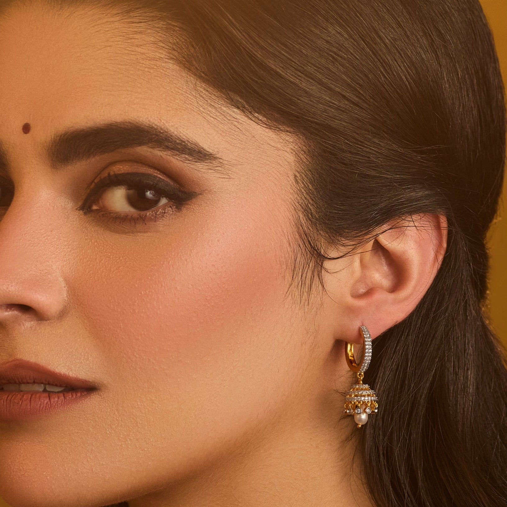 Antara CZ Silver Jhumkas