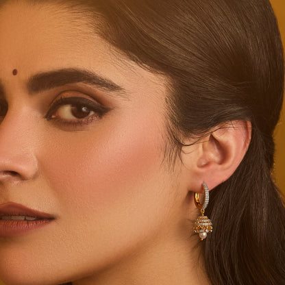 Antara CZ Silver Jhumkas