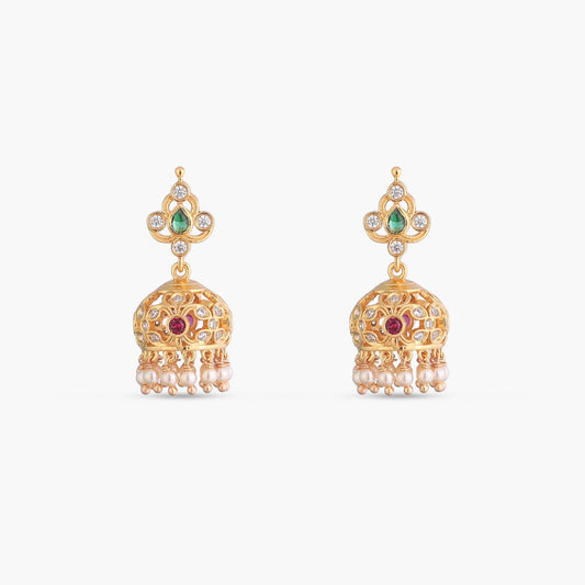 Tanira CZ Silver Jhumka Earrings