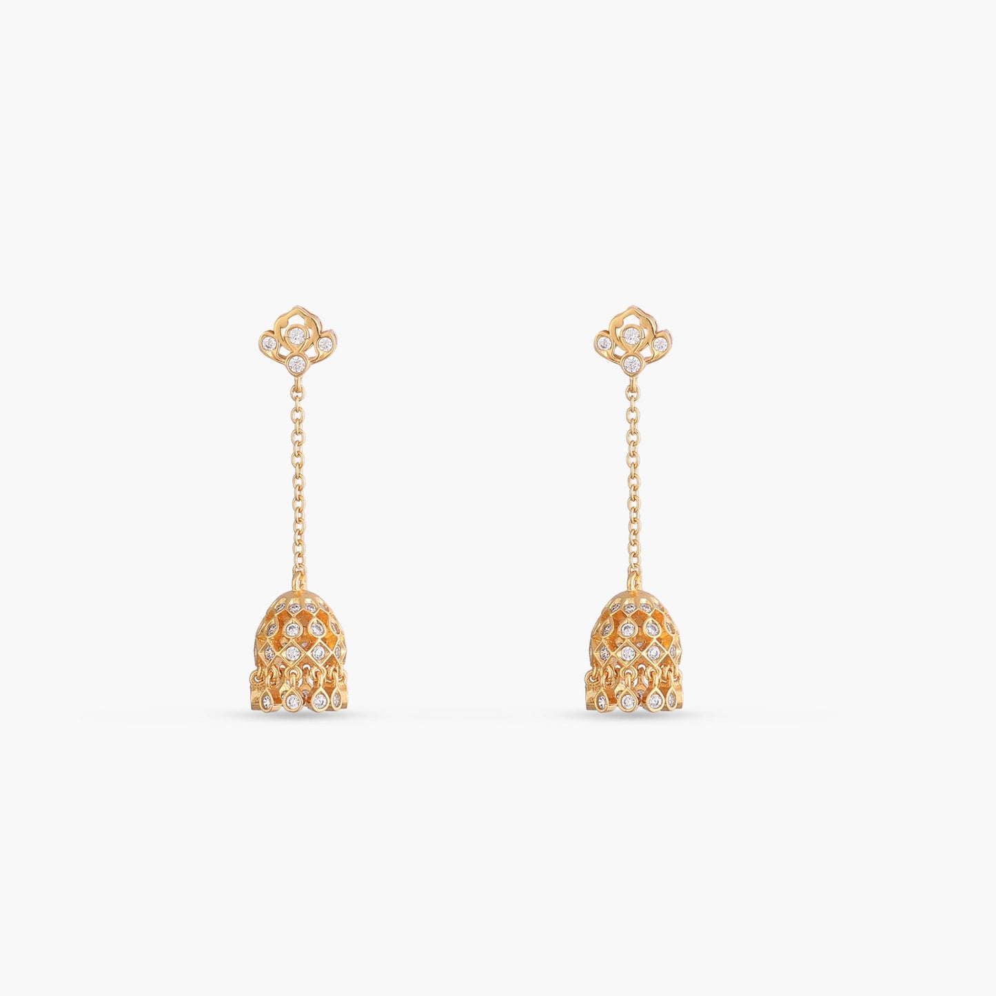 Ishira CZ Silver Jhumka Earrings