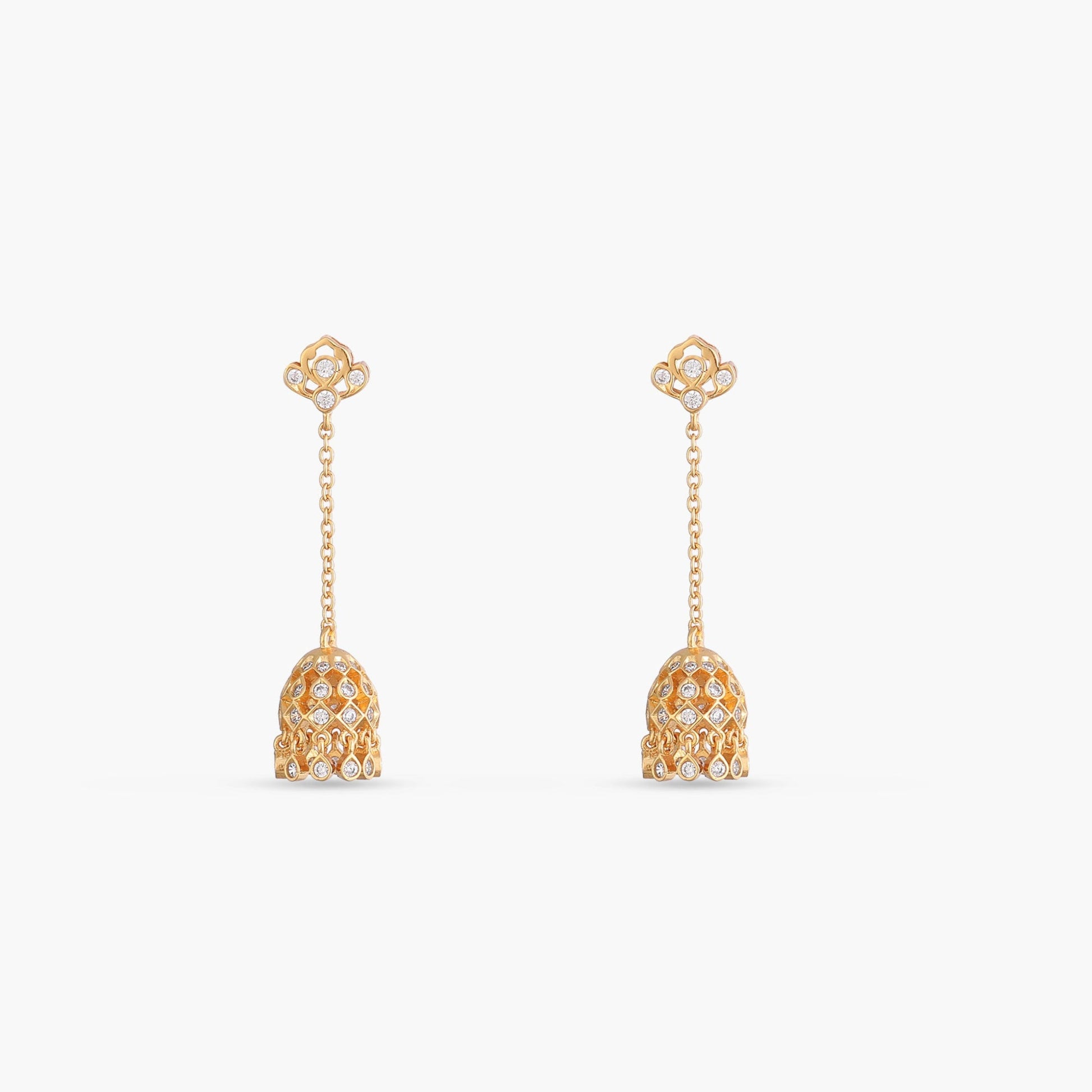 Ishira CZ Silver Jhumka Earrings