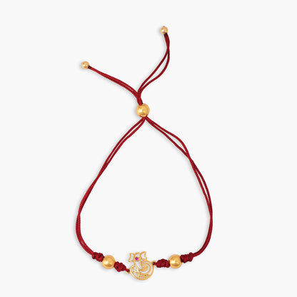 Shree Ganesha Gold Plated Silver Rakhi