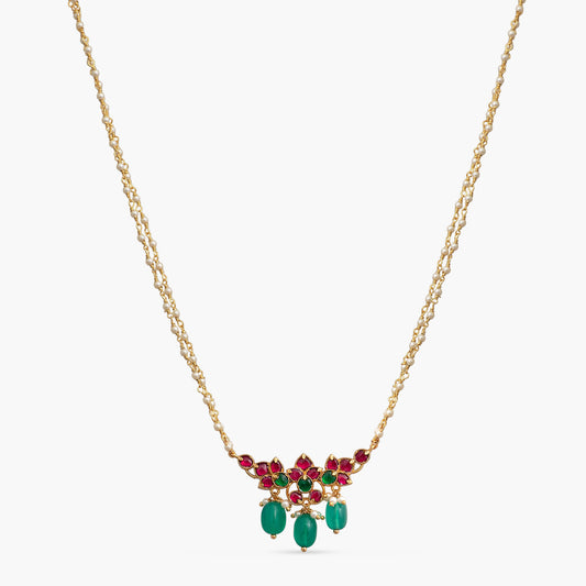 Tara Delicate Jadau Silver Necklace