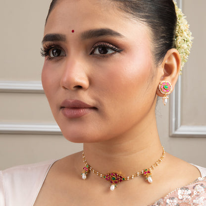 Mira Delicate Jadau Silver Choker