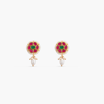 Ishani Kempu Jadau Silver Stud Earrings