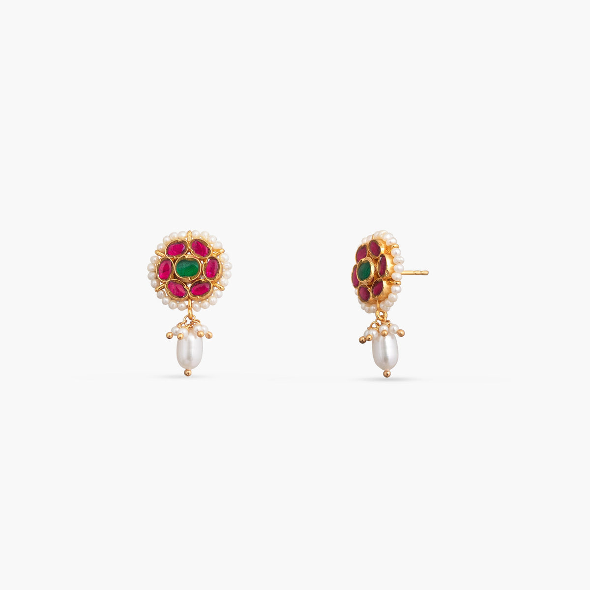 Ishani Kempu Jadau Silver Stud Earrings