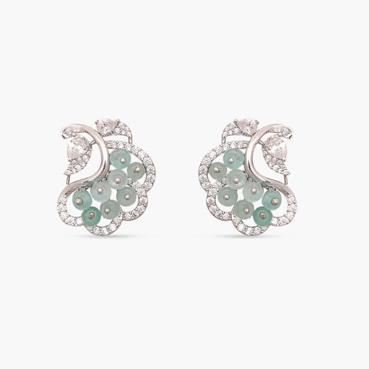 Botanic CZ Silver Stud Earrings