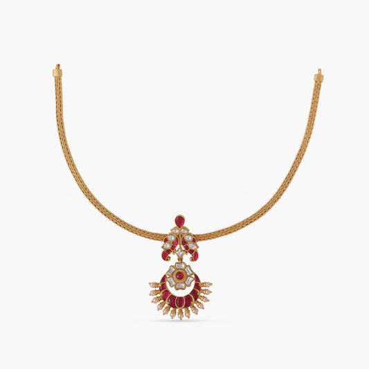 Parampara Kempu Jadau Silver Hasli Necklace