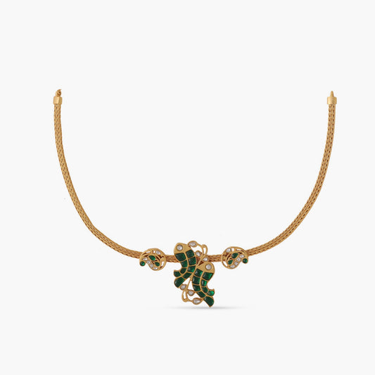 Meena Jadau Silver Hasli Necklace