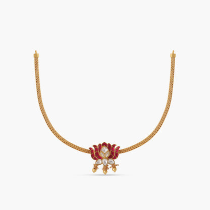 Kamala Kempu Jadau Silver Hasli Necklace